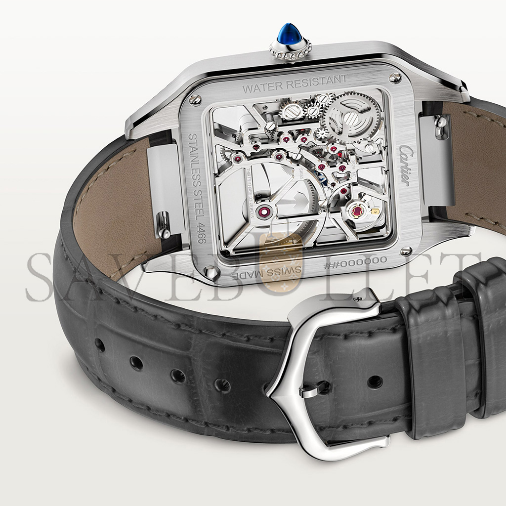 Ca*t*er santos-dumont skeleton watch with micro-rotor whsa0032